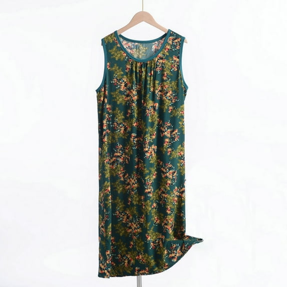 Elvqul Women's Nightgowns on $7.00 Womens Long Sleeveless Loungewear Army Green Nightgowns