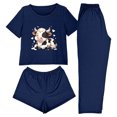 thumbnail image 1 of Elvqul Women's Knit Fabric Short Sleeve Pajama Set for Relaxing AT Home - Soft Feel, 1 of 7