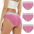 thumbnail image 1 of Hipattires Womens 3 Pack Panties High Cut Briefs Packs Plus Size Mix Color Breathable Loose Leisure Underwear for Women, 1 of 9