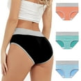 thumbnail image 1 of Hipattires Womens 3 Pack Panties Plus Size Packs Briefs High Cut Comfort Mix Color Loose Underwear for Women Breathable, 1 of 9