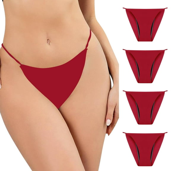 Hipattires Womens 4 Pack Panties Plus Size Briefs Packs Seamless Loose Comfort Underwear for Women Breathable