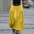 thumbnail image 1 of Elvqul Womens Aline Skirts Winter Trendy Yellow Plus Size High Waist Solid Color Casual Long Skirts for Juniors, 1 of 7