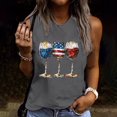 thumbnail image 1 of Elvqul Womens American Flag Shirts Pink Plus Size Tops Patriotic 4th of July Sleeveless Independence Round Neck T Shirts for Women Elastic, 1 of 4