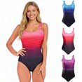 thumbnail image 1 of Elvqul Womens Backless Bathing Suits 1 Piece Swimsuits Gradient Monokini for Women, 1 of 9