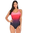 thumbnail image 1 of Elvqul Womens Backless Bathing Suits 1 Piece Swimsuits Gradient Monokini for Women, 1 of 9