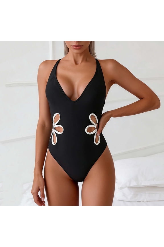 Womens Bathing Suits Summer Cutout Swimsuits One Piece Monokini for Ladies
