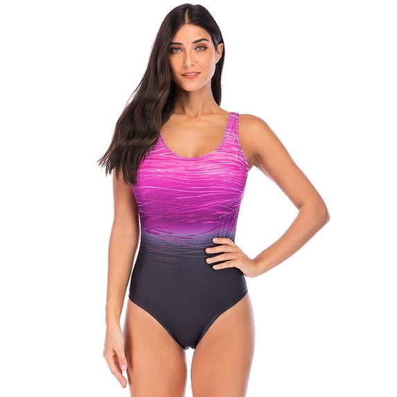 Elvqul Womens Bathing Suits Swimsuits 1 Piece Backless Summer Gradient Monokini for Women