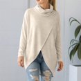 thumbnail image 1 of Elvqul Womens Blouses V-Neck Shirts Long Sleeve Loose Ribbed Cuffs Solid Blouses for Women, 1 of 6