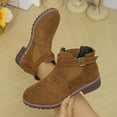 thumbnail image 1 of Elvqul Womens Boots,Shoes for Women,Winter Short Ankle Low Heel Fall Brown,Size 5.5, 1 of 9