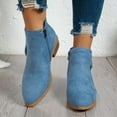 thumbnail image 1 of Elvqul Womens Boots,Womens Shoes,Ankle Fall Spring Low Heel Blue Zip up Short,Size 9.5, 1 of 7