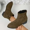 thumbnail image 1 of Elvqul Womens Boots,Womens Shoes,Zip up Short Low Heel Fall Ankle Winter Green,Size 5.5, 1 of 6