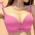 thumbnail image 1 of Elvqul Womens Bras Wireless Hot Pink Bralette Underwire Push-Up Seamless Nylon Underwear Standard Straps Bras, 1 of 8