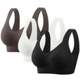 thumbnail image 1 of Elvqul Womens Bras,Womens Bras,Wire Free High Support Plus Size 3 Pack Push up Everyday Seamless,Size 44C, 1 of 9
