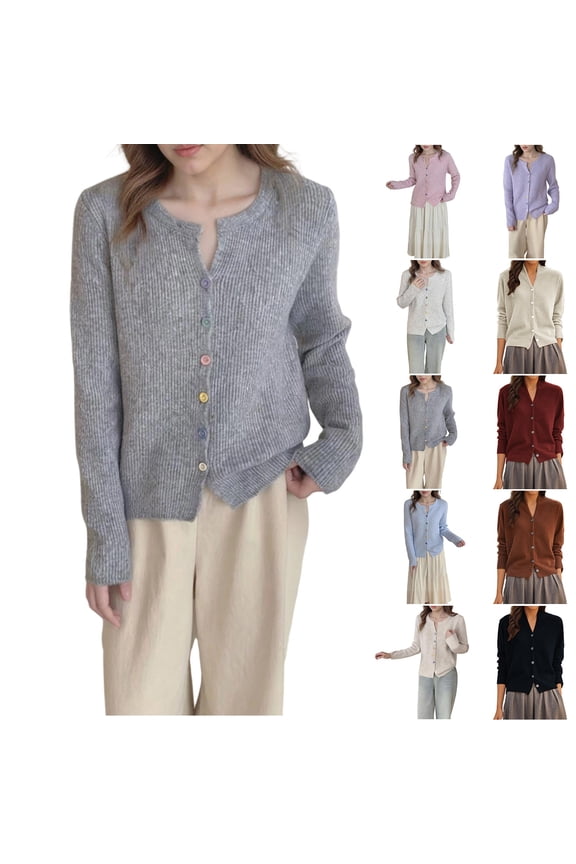 Button up Sweaters for Women Cardigans Jackets Pullover Knitted Winter Warm V-Neck Long Sleeve Womens Sweaters Soft
