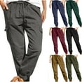 thumbnail image 1 of Elvqul Womens Cargo Pants High Waisted Baggy Streetwear Comfortable Gray Pants, 1 of 10