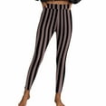 thumbnail image 1 of Elvqul Womens Casual Leggings Pants Striped Workout Pants High Waist Athletic Pink Leggings for Women, 1 of 9