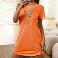 thumbnail image 1 of Royisotas Womens Casual Nightgowns Short Pajamas Orange Comfortable Short Sleeve Plus Size Sleepwear for Ladies Solid Color, 1 of 5