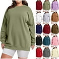 thumbnail image 1 of Elvqul Sweatshirts for Women Green Plus Size Crewneck Loose winter Oversized Womens Tops Pullover, 1 of 7