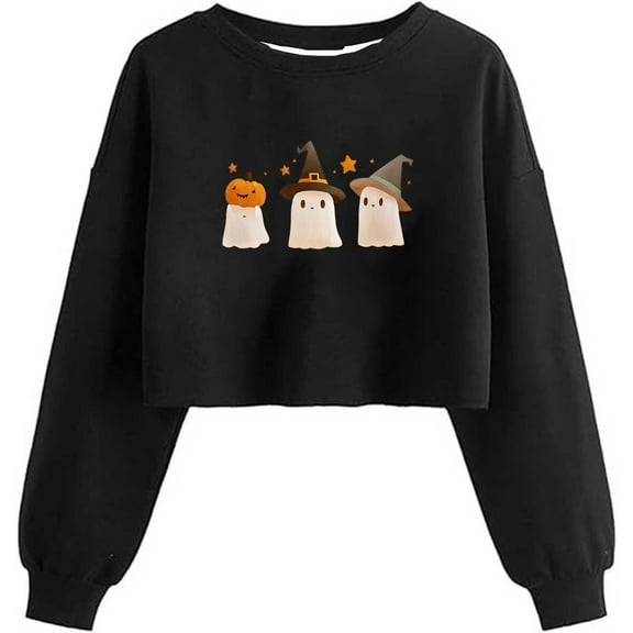 Elvqul Womens Crewneck Sweatshirts Halloween Pullover Halloween Fall Long Sleeve Sweatshirts for Juniors