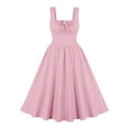thumbnail image 1 of Elvqul Womens Dresses Midi Mid-Length for wedding Plain Pink Peplum Dress Under $5 Sleeveless Summer, 1 of 6