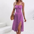 thumbnail image 1 of Elvqul Womens Dresses Sleeveless Midi Dresses Polka Dot Side Split Purple Summer Flowy Square Neck Cami Dresses for Women, 1 of 9