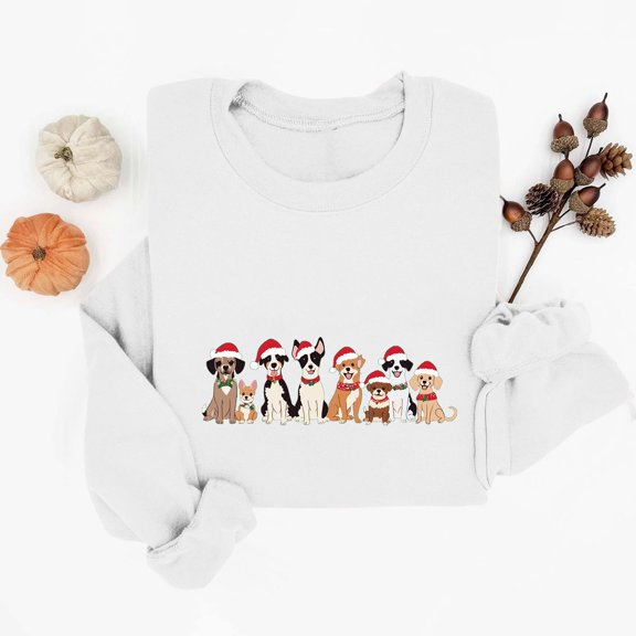 Elvqul Womens Fashion Sweatshirts Crewneck Christmas Shirts Long Sleeve Vintage Sweatshirts for Ladies