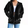 thumbnail image 1 of Hipattires Womens Fleece Jackets Zip Up Winter Jackets Outerwear Hoodies Casual Trendy Coat for Women Slanted Pockets, 1 of 6