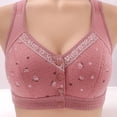 thumbnail image 1 of Elvqul Womens Full Coverage Bras Plus Size Wirefree Bralette Pink Underwear Support Bras, 1 of 7