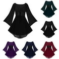 thumbnail image 1 of Elvqul Womens Gothic Dresses Vintage Cocktail Dress Purple Fashion Waist Dress for Ladies Long Sleeve, 1 of 5