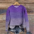 thumbnail image 1 of Vetsdori Womens Gradient Print Sweaters Loose Round Collar Pullover Purple Casual Long Sleeve Office Sweaters for Women, 1 of 4