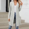 thumbnail image 1 of Elvqul Womens Grey Cardigans Long Sleeve Long Soft Solid Sweater for Women Oversized Breathable Knit Wear with Pockets Fall Tops, 1 of 8