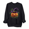 thumbnail image 1 of Elvqul Womens Halloween Pumpkin Sweatshirts Oversized Ghost Sweatshirt Spooky Long Sleeve Graphic Black Pullover Tops for Women Casual, 1 of 3