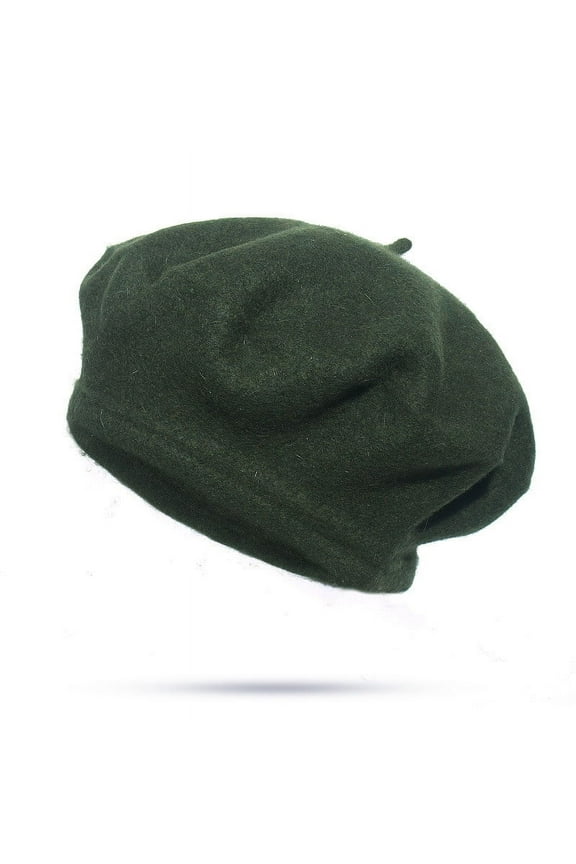 Womens Hat Winter Fashion Army Green Beret Solid Thick Ladies Cap Fleece Hat
