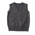 thumbnail image 1 of Vetsdori Womens Holiday Tops comfy Pullover Dark Gray Sleeveless Fall V-Neck Trendy Sweaters for Women, 1 of 4