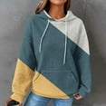 thumbnail image 1 of Elvqul Womens Hooded Sweatshirts Long Sleeve Pullover Hoodies Color Block Tops for Women Plus Size, 1 of 6