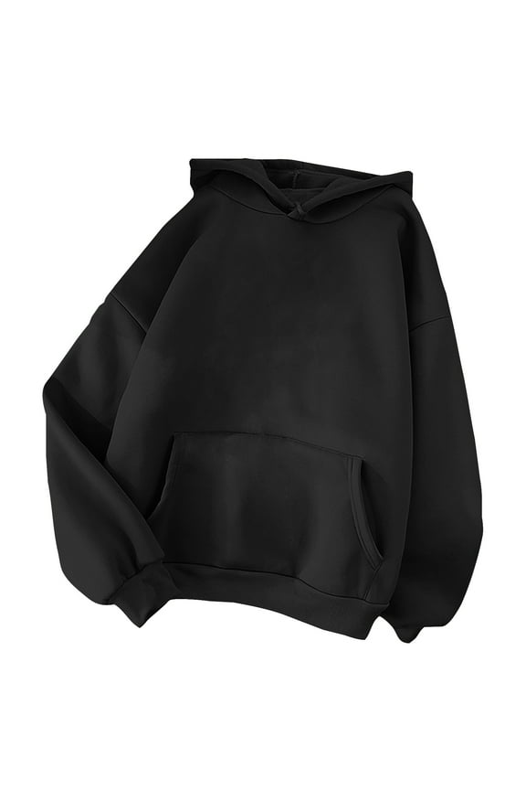 Womens Hoodies Plain Oversized Lightweight Sweatshirts for Women Pullover Black Casual Sweater Tops