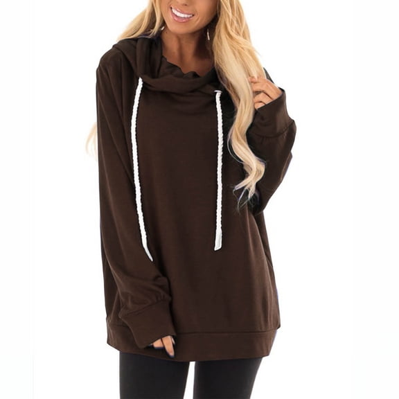Elvqul Womens Hoodies Plus Size Coffee Pullover Sweatshirts for Women Lightweight Drawstring Shirts Hooded Tops