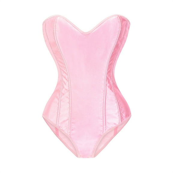 Elvqul Womens Lace Up Shapewear Overbust Bustiers Backless Shapewear Sleeveless Camisole Corset Tops for Ladies