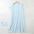 thumbnail image 1 of Royisotas Womens Long Nightgowns Plus Size Casual Loungewear Comfortable Solid Color V-Neck Soft Sleepwear for Womens Silky, 1 of 6