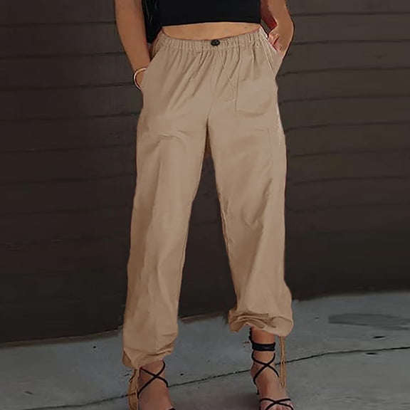 Elvqul Womens Long Pants Elastic Waist Sweatpants with Pockets Dressy Relaxed fit Joggers for Girlfriend Loose