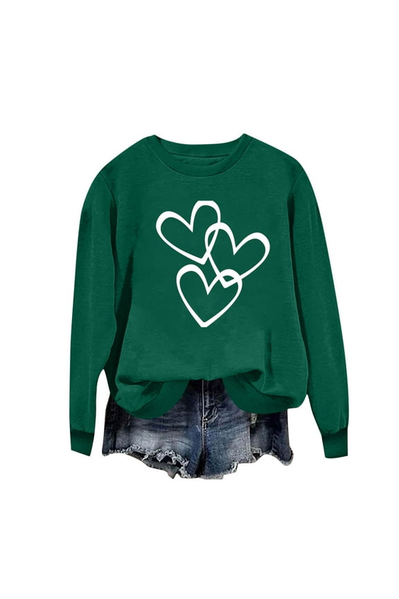 Womens Loose Fit Sweatshirts Army Green Crew Neck Long Sleeve Tops Graphic Fall Sweater Fleece Juniors Sweatshirts