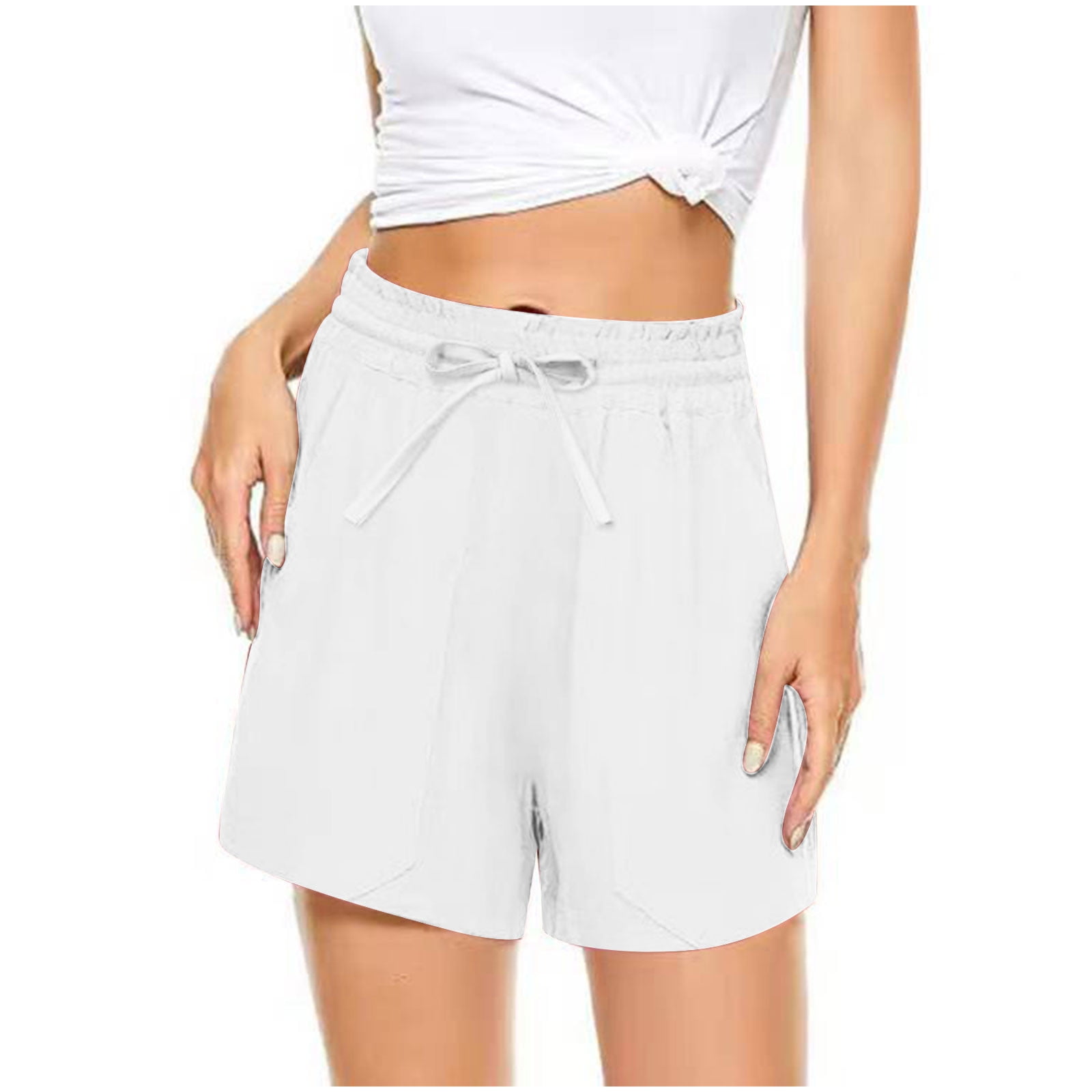 Linen Shorts Women's High-Waisted Bermuda Shorts 100% Cotton