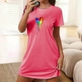 thumbnail image 1 of Royisotas Womens Nightgowns Plus Size Loungewear Short Comfortable Solid Color Summer Short Sleeve Hot Pink Pajamas for Juniors, 1 of 5