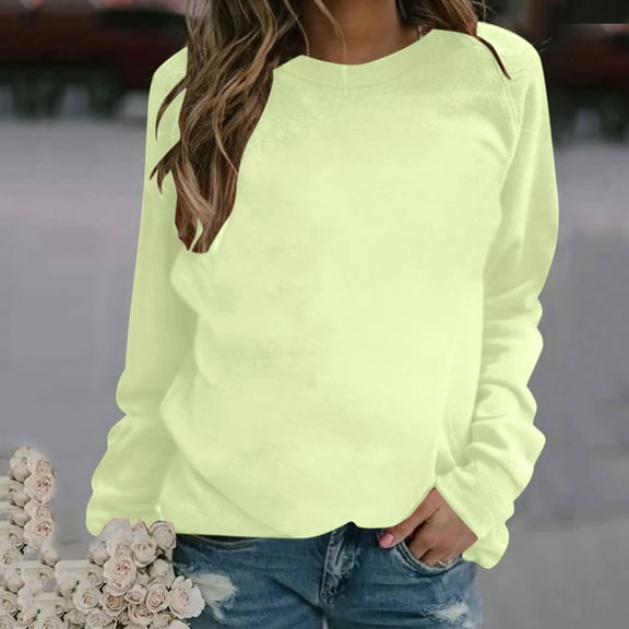 Elvqul Womens Oversized Sweatshirt Loose Fit Pull on Comfortable Tops for Women Plain Ladies Clothing Mint Green Sweatshirts
