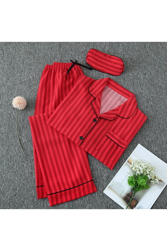 Womens Pajamas 3PC Tops and Pants Comfortable Pajamas Sets for Women Under $10 Red