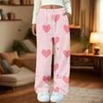 thumbnail image 1 of Elvqul Womens Pajamas Pants,Pajamas for Juniors,Winter Flannel Holiday Pants Only Soft Comfortable,Pink,Size L, 1 of 4