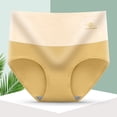 thumbnail image 1 of Elvqul Womens Panties Plus Size High Waisted Underwear Cotton Briefs Seamless Tummy Control Yellow Panties, 1 of 3