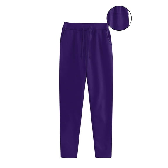 Elvqul Womens Pants Lightweight Sweatpants with Pockets Solid Elastic Waist Winter Loose Bottoms for Women Large Size