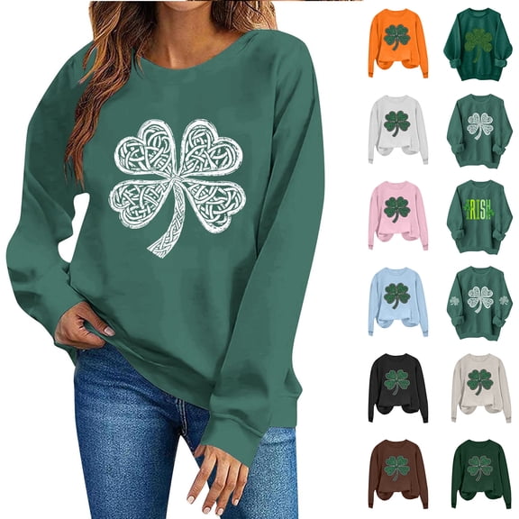 Vetsdori Womens Graphic Sweatshirts No Hood Crew Neck Soft Long Sleeve Holiday Pullover Tops for Women