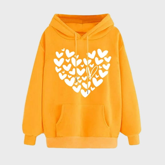 Elvqul Womens Pullover Tops Hoodies Long Sleeve Spring Hooded Casual Tops for Women Graphic